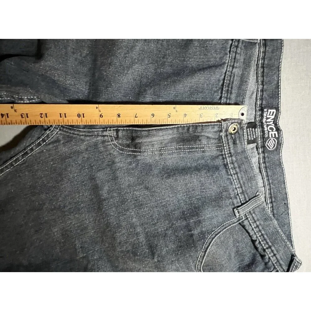 Vintage ENYCE Jeans Mens 42x30 Black Denim Relaxed Straight‎ Hip Hop Culture Y2K